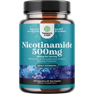 Vitamin B3 Niacinamide 500mg Capsules - Mitochondrial Energy and Potent Skin Supplement - Vitamin B3