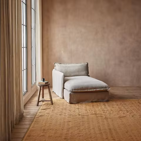 Wabi Sabi style linen, removable and washable, Noble Consort sofa, single-sided armrest, Noble Conso