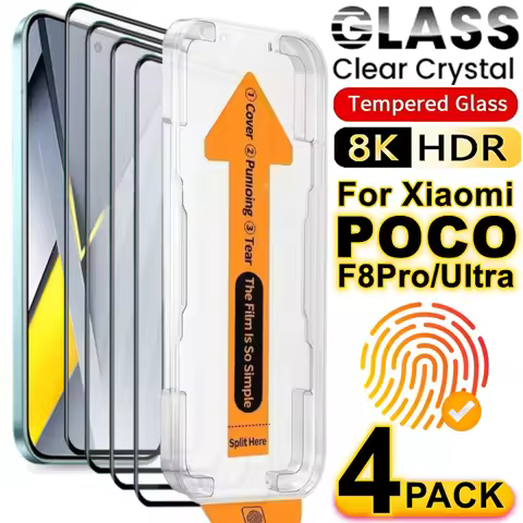 1/2/4PCS F8Ultra F8Pro Unlock Screen Protector For POCO F8 Ultra Pro 5G 9H Anti-scratch Clear Film T