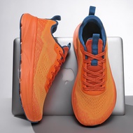 รองเท้าวิ่งกีฬาชายไซส์ใหญ่ 4E ทรงกว้าง สีส้ม รองเท้าลำลองระบายอากาศได้ดี รองเท้าวิ่งกันลื่น รองเท้าส