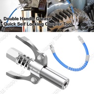 10000psi Double Handle Grease Coupler Hose Kit Heavy Duty Quick Self Locking Tool Leak Free Grease G