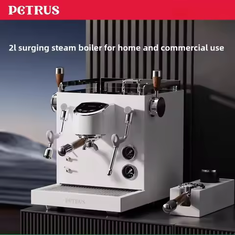 Petrus PE3922 Commercial Semi-Automatic Coffee Machine, Dual Boiler, Italian Concentrated Extraction