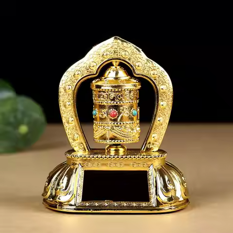 Fengshui Solar Energy Decoration Car Dashboard Ornaments Desk Windowsill Religious Scripture Tibetan