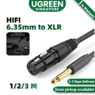 UGREEN 6.35mm to XLR Microphone Audio HiFi Cable XLR Female to 6.35mm Jack Aux Mic Cord for micropho