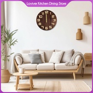 Loviver Wooden Wall Clock Small Clock Silent Fashion Creative Round Time Clock Mute Clock for Indoor Kitchen Home Office Dining Room