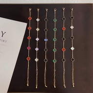 Casual Van Cleef & Arpels Bracelet Delicate Bangle Hollow Letter Logo Titanium Steel Waterproof Non 