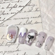 Fake Nail Manicure Patch Magic Interstellar Lava Heart Detachable Finished Extension Handmade y2k Fr