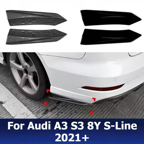 For Audi A3 S3 8Y S-Line 2021-2025 Sedan Rear Bumper Corner Spoiler Decal Styling Car Exterior Upgra