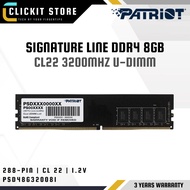 Patriot Signature Line Series DDR4 8GB (1 x 8GB) 3200MHz CL22 U-DIMM | Desktop PC RAM| PSD48G320081