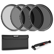 Neewer 72mm ND Lens Filter Kit: ND2 ND4 ND8 ND16, Lens Cleaning Pen, Filter Pouch Neutral Density Fi