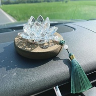 Good Luck Lotus Crystal Lotus Car Decorations Car Interior Decorations Chinese Style Wooden Car Cent