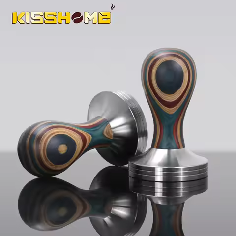 Tamper For Coffee 51mm 53mm 41mm 49mm 57mm 58mm Stainless Steel Colorful Wood Barista Tools Delonghi