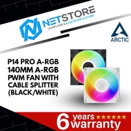 ARCTIC P14 PRO A-RGB 140MM A-RGB PWM FAN WITH CABLE SPLITTER (BLACK/WHITE)