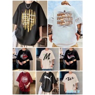 [Leopard Open House] M-8XL Korean Version University T Half Sleeve Short Summer Clothes Boys T-Shirt