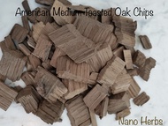 28 - 1000กรัม: เกล็ดไม้โอ๊ค อเมริกันแบบคั่วกลาง: American Medium Toasted Oak Chips For BBQ or Home B