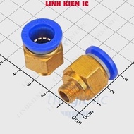 [2 Pieces]- PC12-M10-1.5 Pneumatic Pipe Connector 12mm External Thread 10mm Step Thread 1.5mm Linhki