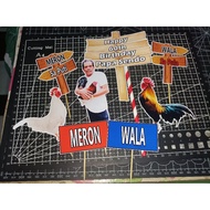 customized photo Printed cake toppers Wala Meron manok father wood themed