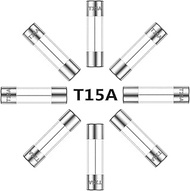 5x20MM 15A 250V Slow Blow Glass Fuses 15 Amp 250 Volt 0.2 x 0.78 Inch Slow-Acting Time-delay Fuse T1