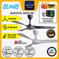 Alpha Alkova AXIS Ceiling Fan 56 DC Motor 3 blade with remote designer fan kipas angin siling fan 家用风扇white black wood