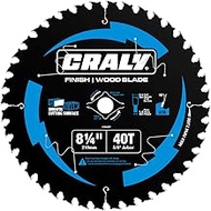 CRALY 8-1/4 Inch 40 Teeth Fine Finish Wood Cutting Circular Saw Blade, 5/8 Inch Arbor, Carbide Tippe