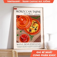Tranh treo tường Moroccan Tagine Food Poster Art Poster Arabic Art Moroccan Cuisine Food Art Kitchen