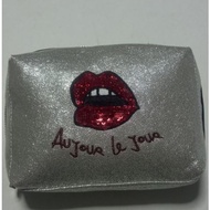 Korea Aujour Le Jour Silver Metallic Leather Bag 6.5 × 4.5 Inches