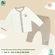 Dokma (4.5-8.8kg) Children's Long-Sleeved Shirt Set Bamboo Fiber Cloth DT218_br Baby Long-Sleeve Clo