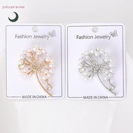 Rhinestone Dandelion Pins For Women Pearl Plant Brooches Banquet Party Bapa Gifts Jewelry Accessorie