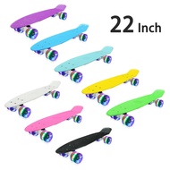 Papan Luncur 22 Inci Plastik Lengkap Mini Cruiser Papan Luncur Retro Klasik Untuk Kanak-kanak Lelaki