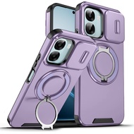 OPPO A6 Pro A6X A6c A6s A6t Pro Slide Camera Lens Protection Ring Stand Magnetic Phone Case Armor Sh