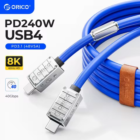 ORICO 240W Charging Cable 40Gbps Type C Fast Charging Wire for Thunderbolt 4 Data Transfer for iPhon