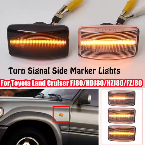 2Pieces Led Dynamic Side Marker Turn Signal Light For Toyota Land Crusier FJ80 HDJ80 HZJ80 FZJ80 Cor