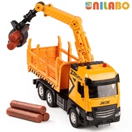 Alloy Log Truck with Log Claw - Inertia Powered, Lights Sounds, Rotating Stand -  Perfect Toy Gift f