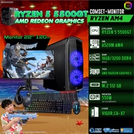 COMSET + MONITOR/ BONMECOM2 ครบเซ็ตพร้อมจอ/ CPU RYZEN 5 5500GT/ AMD Radeon Graphics