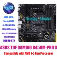 Used ASUS TUF GAMING B450M PRO S DDR4 MATX Motherboard Compatible with AMD 1-5 Gen Processors Tested