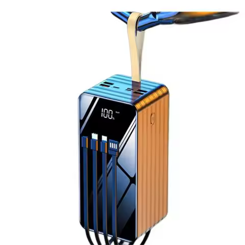 Large capacity power pack 100000 mAh 80000 mAh portable charger built-in cable shared power pack