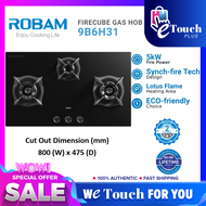 Robam 3 Burner Built-In FireCube Gas Hob (86cm/5.0kW) Lotus Flames | Durable brass burner | With Saf