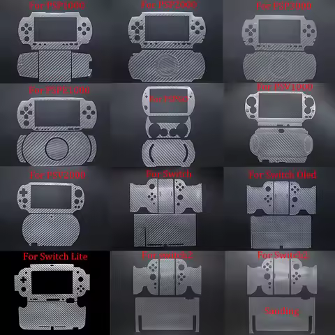 YUXI 1 Set Carbon Fiber Film For Switch Lite NS Oled/PSP/PSV1000/2000/3000/PSPGO/PSPE1000 Controller