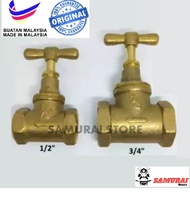 (1/2 -3/4 Inch)TM Brass Stopcock Inch valve High Quality / Tembaga Stopcock