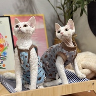 Áo Cho Mèo Không Lông Mùa Xuân Hè Cotton Mỏng Dây Đeo Nhẹ Thoáng Khí Mềm Mại Cho Mèo Sphynx Devon