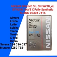 NISSAN ENGINE OIL SN 5W30 4L STRONG SAVE X Fully Synthetic engine oil KLAN5-05304