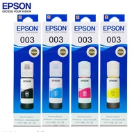 （BOX พร้อมกล่อง）EPSON 003 หมึกแท้ 100%/ราคาถูก  4 สี BK, C, M, Y(L1110/L3100/L1210/L3101/L3106/L3110/L3150/L3250/L5190) 65ml