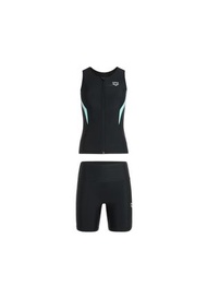 arena - 女士拉鏈背心連平腳泳褲套裝