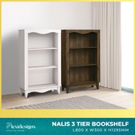 Book Shelf 3 Tier Utility Storage Shelf Decorative Shelving Book Storage Display Cabinet Flexidesignx NALIS