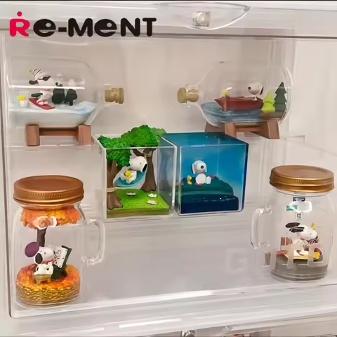 Re Ment Peanuts Snoopy Blind Box Collectible Figurine Glass Bottle Leisure Time Vacation Terrarium A