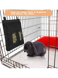 1入組草袋掛袋飼料架袋適用於兔子豚鼠小動物飼料容器小寵物飼料袋