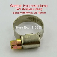 25-40mm Adjustable German style hose pipe tube 9mm band clamp