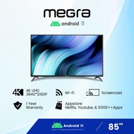 FREE Delivery &amp; Installation by Seller MEGRA 85"/ 75" 4K UHD Smart TV Android O.S 11.0 Led Tv 85 inch / 75 inch D85KY11 / D75KY11