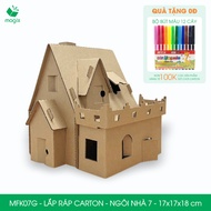MFK07G - 17x17x18 cm - House model assembled from high-quality cardboard, creative mini cardboard ho