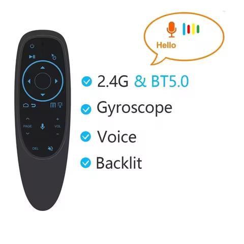 G10S PRO BT Voice Remote Control 2.4G With BT5.0 Wireless Air Mouse Gyroscope Smart Remote Backlit F